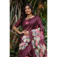 Exclusive Women's Faux Tussar Floral Saree With Blouse Piece