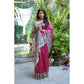 Gracious Women's Faux Tussar Geometric Print Saree With Blouse Piece