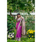 Gracious Women's Faux Tussar Geometric Print Saree With Blouse Piece