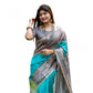 Gracious Women's Faux Tussar Geometric Print Saree With Blouse Piece