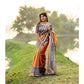 Gracious Women's Faux Tussar Geometric Print Saree With Blouse Piece