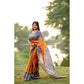 Gracious Women's Faux Tussar Geometric Print Saree With Blouse Piece