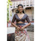 Gracious Women's Faux Tussar Floral Jal With Patola Print Saree With Blouse Piece