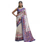 Gracious Women's Faux Tussar Floral Jal With Patola Print Saree With Blouse Piece