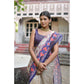Gracious Women's Faux Tussar Floral Jal With Patola Print Saree With Blouse Piece