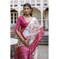 Gracious Women's Faux Tussar Floral Jal With Patola Print Saree With Blouse Piece