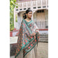 Gracious Women's Faux Tussar Floral Jal With Patola Print Saree With Blouse Piece