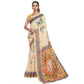 Superior Women's Linen Floral Printed Saree With Blouse Piece