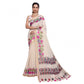Superior Women's Linen Floral Printed Saree With Blouse Piece