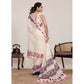 Superior Women's Linen Floral Printed Saree With Blouse Piece