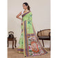 Superior Women's Linen Floral Printed Saree With Blouse Piece