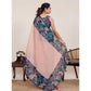 Superior Women's Linen Floral Printed Saree With Blouse Piece