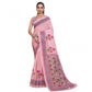 Superior Women's Linen Floral Printed Saree With Blouse Piece