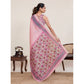 Superior Women's Linen Floral Printed Saree With Blouse Piece