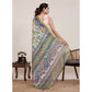 Superior Women's Linen Floral Printed Saree With Blouse Piece
