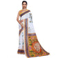 Superior Women's Linen Floral Printed Saree With Blouse Piece