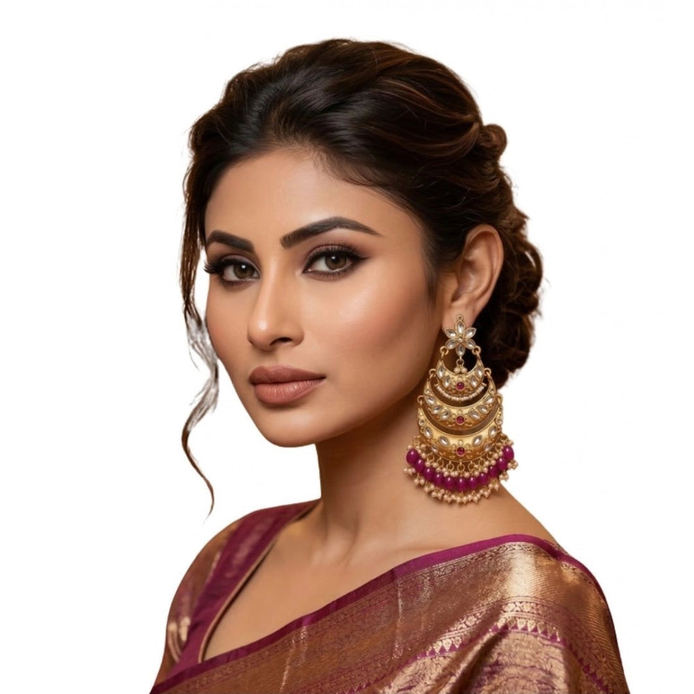 Modish Women's Zinc Alloy Gold Plated Chandbali Earrings
