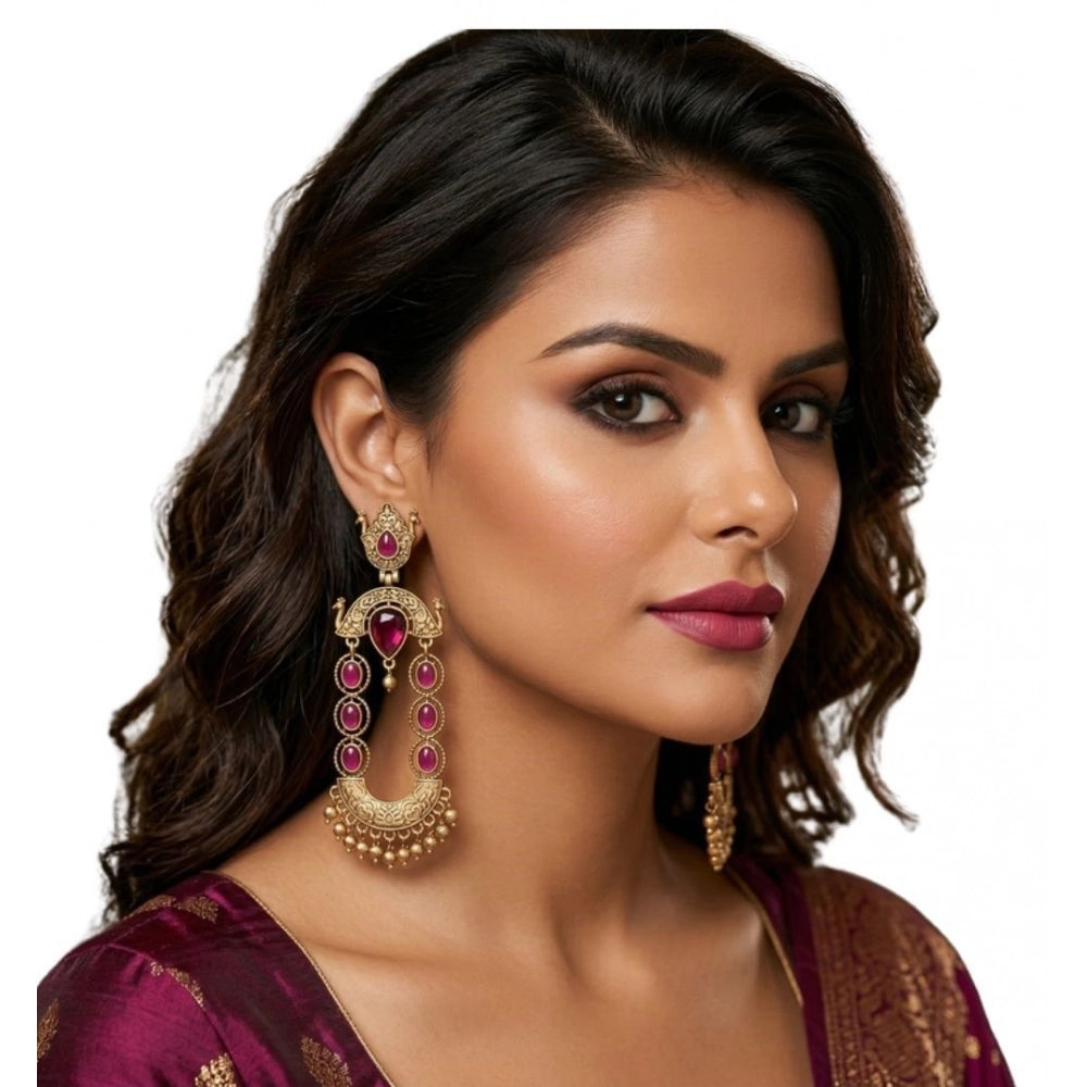 Appealing Women's Zinc Alloy Gold Plated Chandbali Earrings