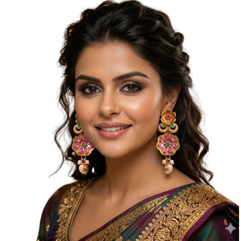 Dashing Women's Zinc Alloy Gold Plated Jhumka Earrings