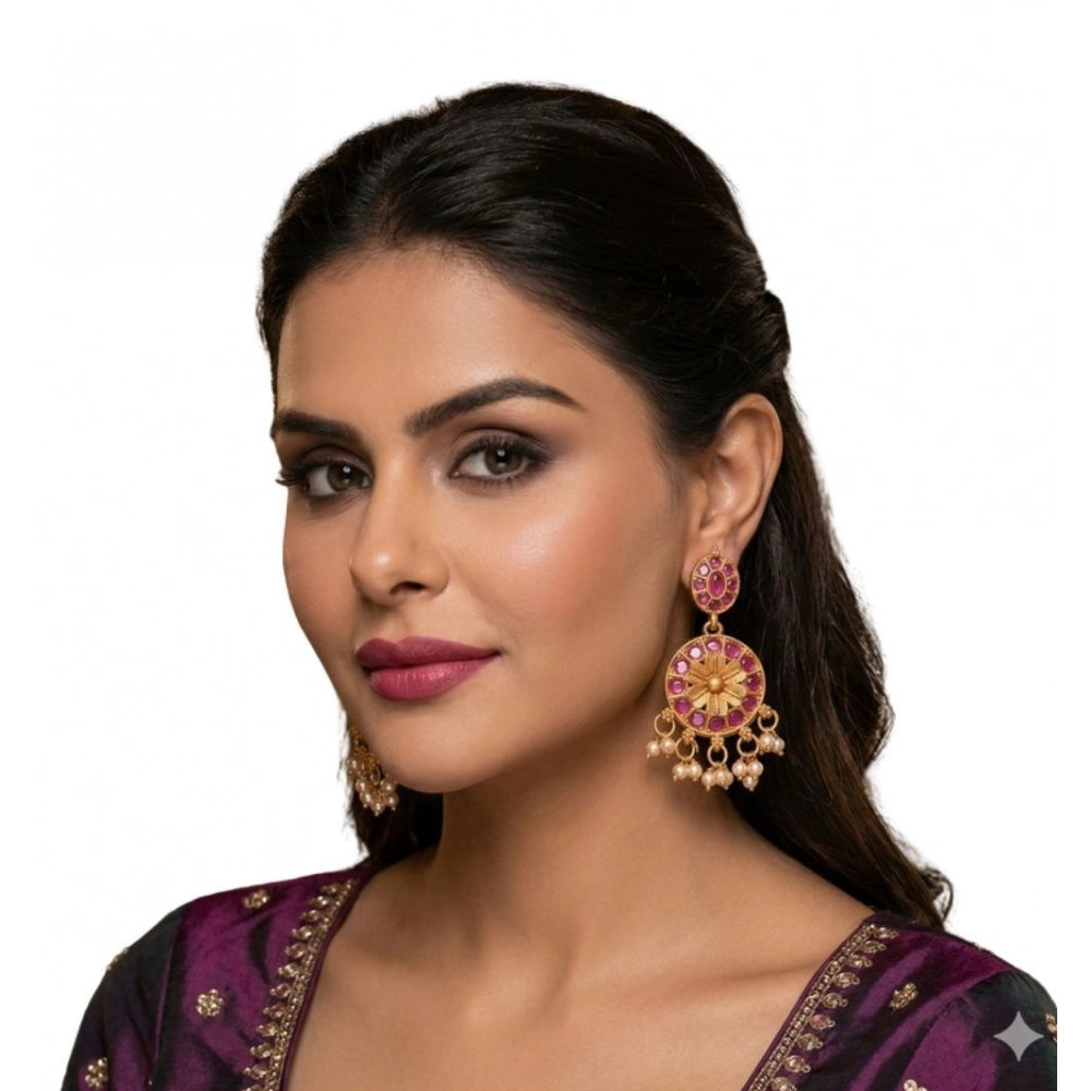 Modish Women's Zinc Alloy Gold Plated Chandbali Earrings