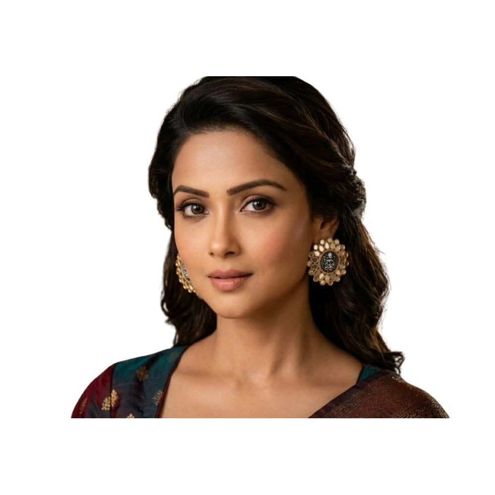 Modish Women's Pack Of 2 Zinc Alloy Gold Plated Stud Earrings