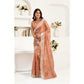 Sassy Women's Faux Linen Floral Print Ready to wear Saree With Blouse Piece