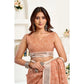 Sassy Women's Faux Linen Floral Print Ready to wear Saree With Blouse Piece