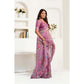 Sassy Women's Faux Linen Floral Print Ready to wear Saree With Blouse Piece