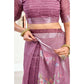 Sassy Women's Faux Linen Floral Print Ready to wear Saree With Blouse Piece