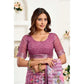 Sassy Women's Faux Linen Floral Print Ready to wear Saree With Blouse Piece