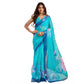 Sassy Women's Faux Linen Floral Print Ready to wear Saree With Blouse Piece