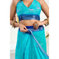 Sassy Women's Faux Linen Floral Print Ready to wear Saree With Blouse Piece