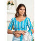 Sassy Women's Faux Linen Leaf Print Ready to wear Saree With Blouse Piece