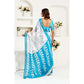 Sassy Women's Faux Linen Leaf Print Ready to wear Saree With Blouse Piece