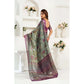 Sassy Women's Faux Linen Printed Ready to wear Saree With Blouse Piece