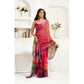 Sassy Women's Faux Linen Floral Print Ready to wear Saree With Blouse Piece