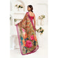 Sassy Women's Faux Linen Floral Print Ready to wear Saree With Blouse Piece