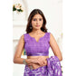 Sassy Women's Faux Linen Floral Print Ready to wear Saree With Blouse Piece