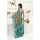 Sassy Women's Faux Linen Printed Ready to wear Saree With Blouse Piece