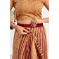 Sassy Women's Faux Linen Geometric Print Ready to wear Saree With Blouse Piece