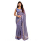 Sassy Women's Faux Linen Printed Ready to wear Saree With Blouse Piece