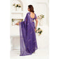 Retro Women's Faux Linen Geometric Print Ready to wear Saree With Blouse Piece