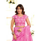 Retro Women's Faux Linen Floral Ready to wear Saree With Blouse Piece