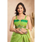 Feminine Women's Faux Linen Floral Print Ready to wear Saree With Blouse Piece