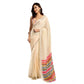 Feminine Women's Faux Linen Floral Print Ready to wear Saree With Blouse Piece