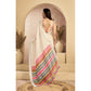 Feminine Women's Faux Linen Floral Print Ready to wear Saree With Blouse Piece