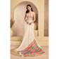 Feminine Women's Faux Linen Floral Print Ready to wear Saree With Blouse Piece