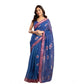 Feminine Women's Faux Linen Printed Ready to wear Saree With Blouse Piece