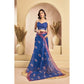 Feminine Women's Faux Linen Printed Ready to wear Saree With Blouse Piece