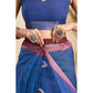 Feminine Women's Faux Linen Printed Ready to wear Saree With Blouse Piece